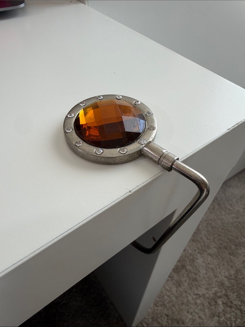 Decorative Amber Crystal Handbag Hook - Home Accents